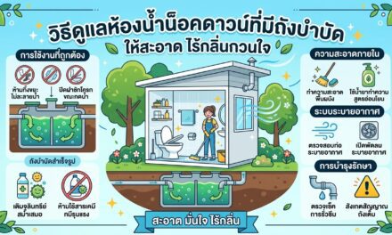 วิธีดูแลห้องน้ำน็อคดาวน์ที่มีถังบำบัด ให้สะอาด ไร้กลิ่นกวนใจ